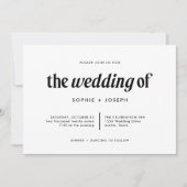 Moderner Text und Foto | Schwarz-Weiß-Hochzeit Einladung (Vorderseite)