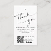 Moderner Thank You Hang-Preisschild mit QR-Code Visitenkarte (Vorderseite)