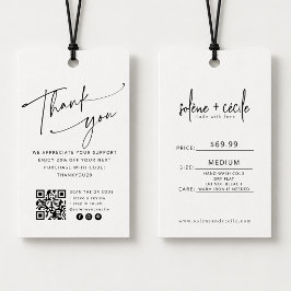 Moderner Thank You Hang-Preisschild mit QR-Code Visitenkarte