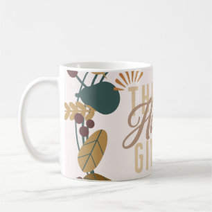 Moderner Thanksgiving-Dinnerparty-Kranz Kaffeetasse