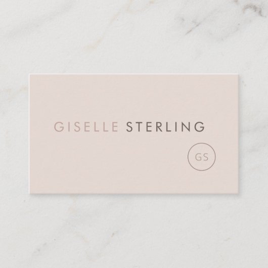 Moderner Therapeut Blush Pink Minimalistisch Luxus Visitenkarte (Vorderseite)