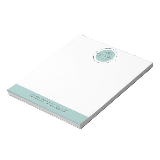 Moderner Therapeut Stylist Wellness-Center Minimal Notizblock (Rotiert)