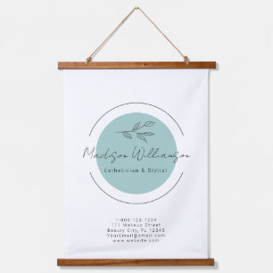 Moderner Therapeut Stylist Wellness-Center Minimal Wandteppich Mit Holzrahmen