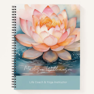 Moderner Therapeuten-Spa-Yoga-Zen-Rosa-Lotusblumen Notizblock