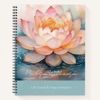 Moderner Therapeuten-Spa-Yoga-Zen-Rosa-Lotusblumen Notizblock