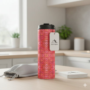 Moderner Thermobecher mit fetten roten Dreiecken Thermosbecher