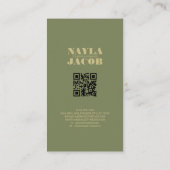 Moderner tiefgrüner karierter Muster-QR-Code Visitenkarte (Rückseite)