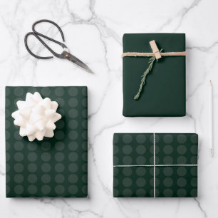Moderner Tiefwald Grüne Sleek Minimalistischer Pun Geschenkpapier Set