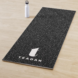 Moderner Tierdruck schwarz-weiß personalisiert Yogamatte