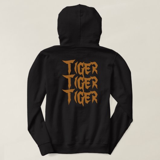 Moderner Tigerprint für ihn schwarz Hoodie (Design Rückseite)