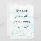 Moderner Tipp für Hochzeitseinladungen aus grünem Einladung (Vorderseite)