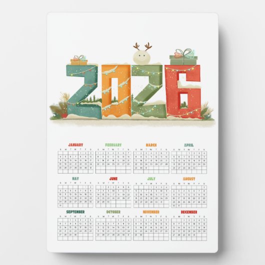 Moderner Tischkalender 2026 - Neues Jahr Fotoplatte (Vorderseite)