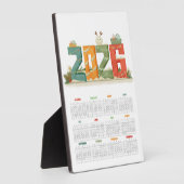 Moderner Tischkalender 2026 - Neues Jahr Fotoplatte (Seite)