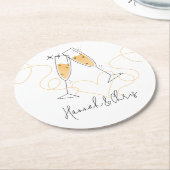 Moderner Toast Verlobung Paper Untersetzer (Angewinkelt)