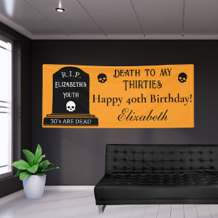 Moderner Tod für meine 30er Orange 40. Geburtstags Banner