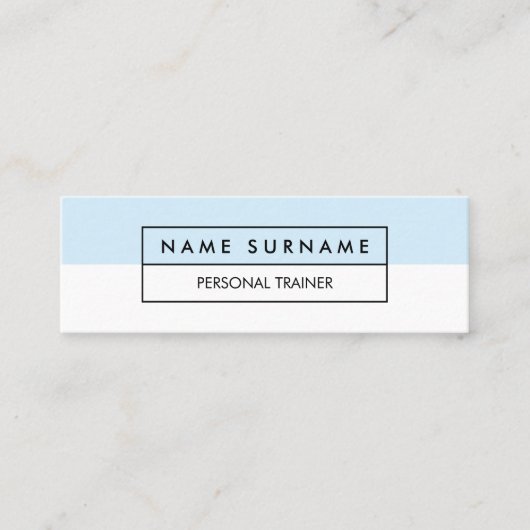 Moderner Trainer-blaue MiniPastellVisitenkarte Mini Visitenkarte (Vorderseite)