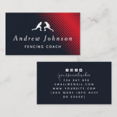 Moderner Trainer Fencer Red & Black Visitenkarte (Vorne/Hinten)