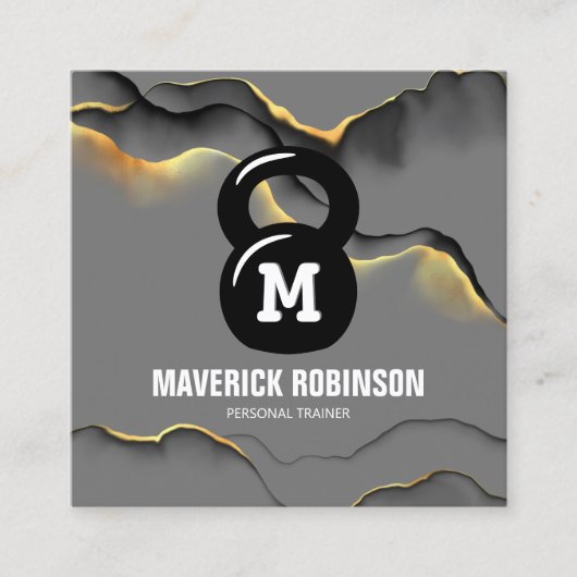 Moderner Trainer für Berufliche Fitness Quadratische Visitenkarte (Vorderseite)