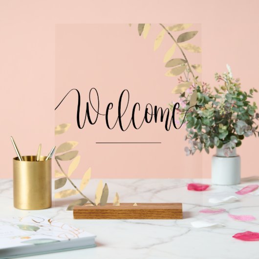 Moderner, transparenter Empfang Acrylschild (Hochzeit)