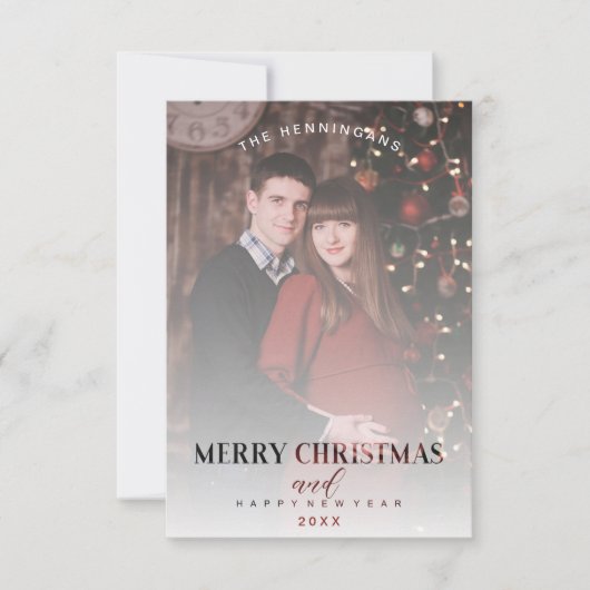 Moderner Transparenzeffekt Familienweihnachtliche (Vorderseite)