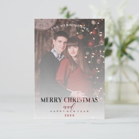 Moderner Transparenzeffekt Familienweihnachtliche (Stehend Vorderseite)