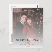 Moderner Transparenzeffekt Familienweihnachtliche Postkarte (Vorne/Hinten)