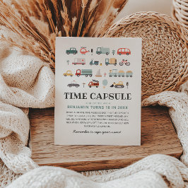 Moderner Transport Geburtstag Zeitkapsel Zeichen Sockelschild