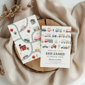 Moderner Transport Geburtstagsparty Einladung