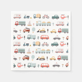 Moderner Transport Geburtstagsparty Napkins Serviette