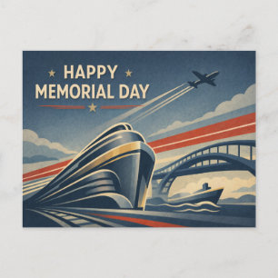 Moderner Transport-Tribut Memorial Day Feiertagspostkarte