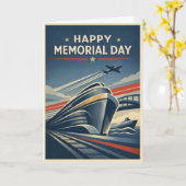 Moderner Transport-Tribut Memorial Day Karte (Gelbe Blume)