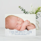 Moderner Traum Zwei-Foto-Baby-Junge Geburtsankündi Ankündigung (Stehend Vorderseite)