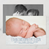 Moderner Traum Zwei-Foto-Baby-Junge Geburtsankündi Ankündigung (Vorne/Hinten)