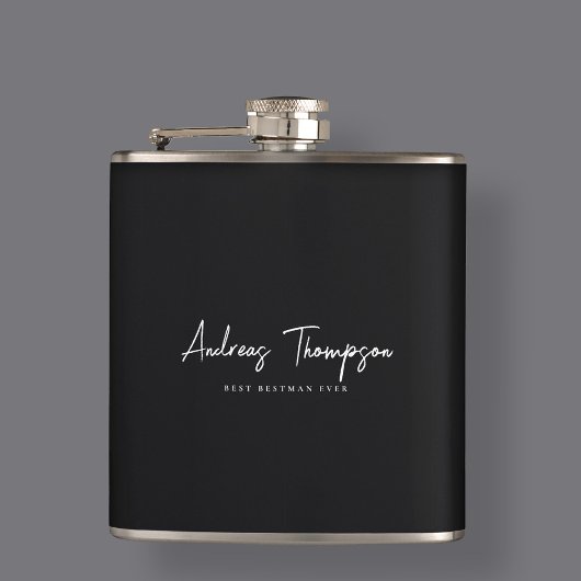 Moderner Trauzeuge Bestman Trauzeugen Ever Black Flachmann