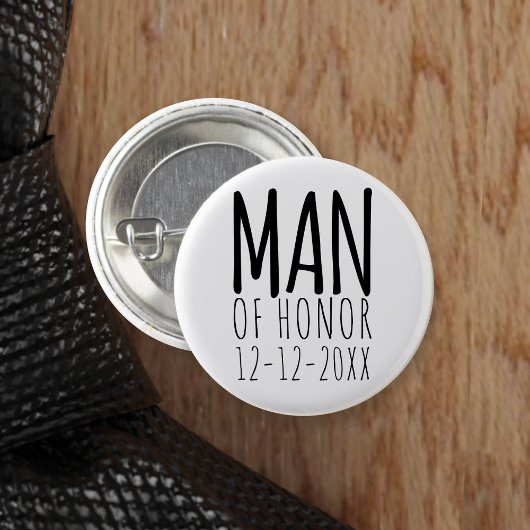 Moderner Trauzeuge Hochzeits-Pin-Button Button