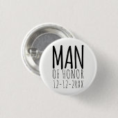 Moderner Trauzeuge Hochzeits-Pin-Button Button (Vorne & Hinten)