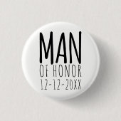 Moderner Trauzeuge Hochzeits-Pin-Button Button (Vorderseite)