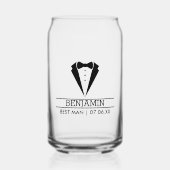 Moderner Trauzeuge Individuelle Name mit Tuxedo Dosenglas (Vorderseite)