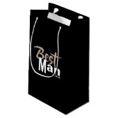 Moderner Trauzeuge Kleine Geschenktasche Geschenktüte (Rückseite Schrägansicht)