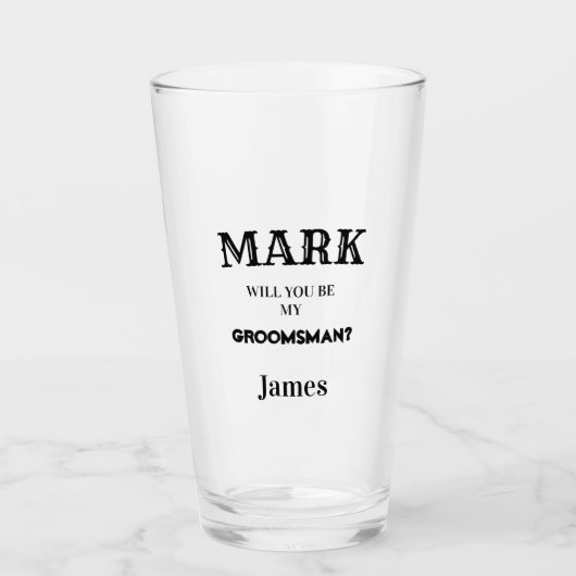 Moderner Trauzeuge Vorschlag Hochzeiten Trauzeugen Glas (Vorderseite)