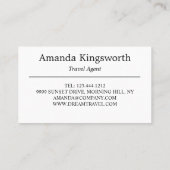 Moderner Travel Agent beruflich Beach Urlaub Visitenkarte (Rückseite)