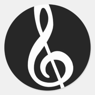 Moderner Treble Clef Runder Aufkleber
