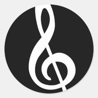 Moderner Treble Clef Runder Aufkleber