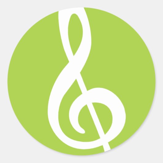 Moderner Treble Clef Runder Aufkleber (Vorderseite)