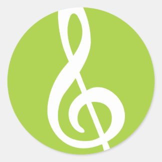 Moderner Treble Clef Runder Aufkleber