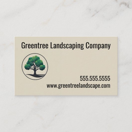 Moderner Tree Circular Frame Landscaping Service Visitenkarte (Vorderseite)