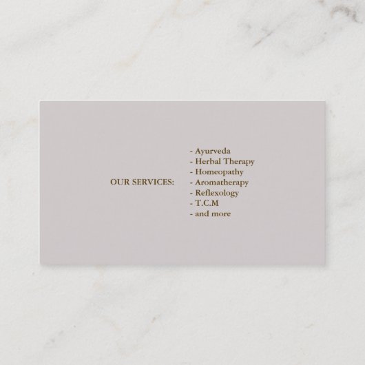 Moderner Tree of Life Wellness Life Coach Visitenkarte (Rückseite)