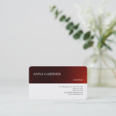 Moderner Trend Weißer dunkler Roter Streifen Kreat Visitenkarte (Stehend Vorderseite)