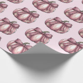 Moderner Trendfarbener Pumpkin Coquette Bow Geschenkpapier (Ecke)