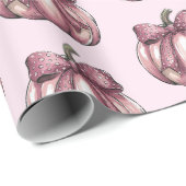 Moderner Trendfarbener Pumpkin Coquette Bow Geschenkpapier (Rolleneckpunkt)